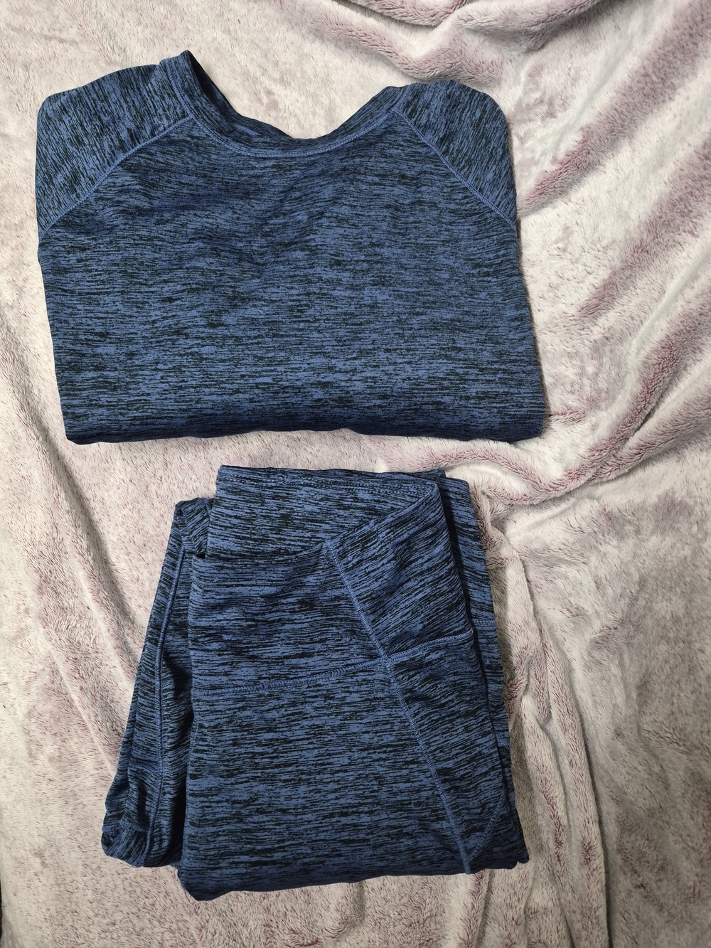 Women's Blue Heather Thermal Set